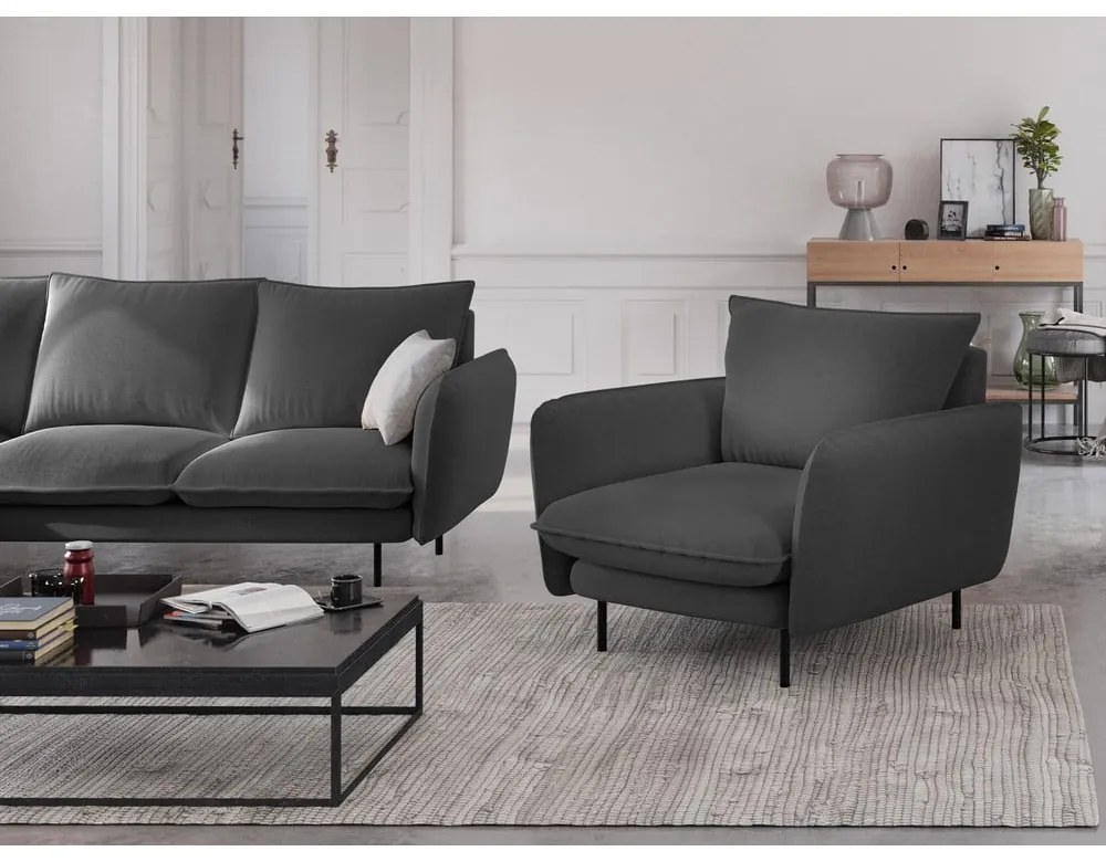 Fotoliu Cosmopolitan Design Vienna, gri închis