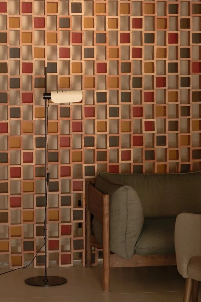 Lampadar metal stil retro cu abajur ajustabil MARTINICA negru, bej