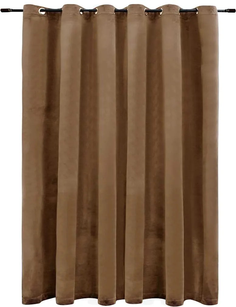 vidaXL Draperie opacă cu inele metalice, bej, 290 x 245 cm, catifea