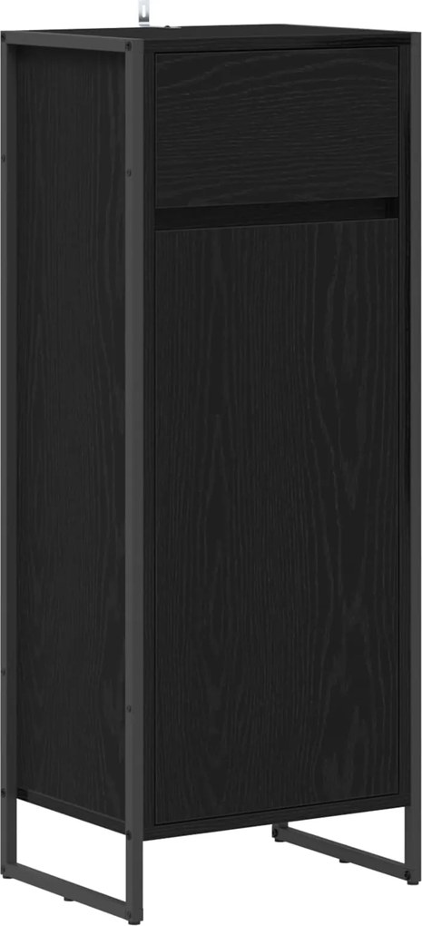 vidaXL Dulap de Baie Stejar Negru 40 x 30 x 100 cm Lemn compozit