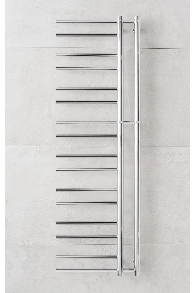 P.M.H. THEIA T2C-L - Radiator de baie tip scară, 352 W, 154 cm, racordare pe stânga, crom lucios