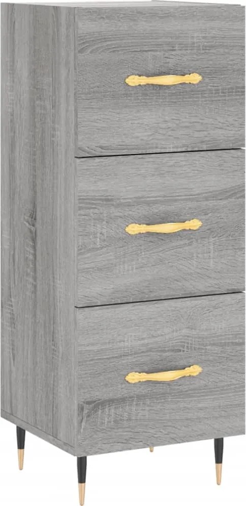vidaXL Servantă, gri sonoma, 34,5x34x90 cm, lemn compozit
