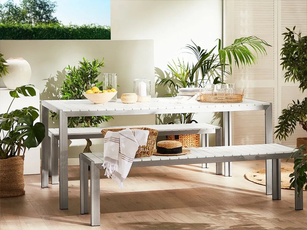 Set de masă pentru grădină Nermo (alb). 1011620