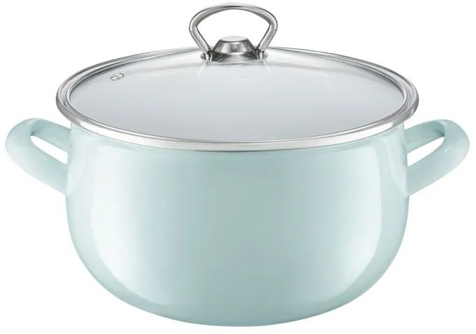 Oala Email cu capac 20 cm, 4.2L Menta Garden