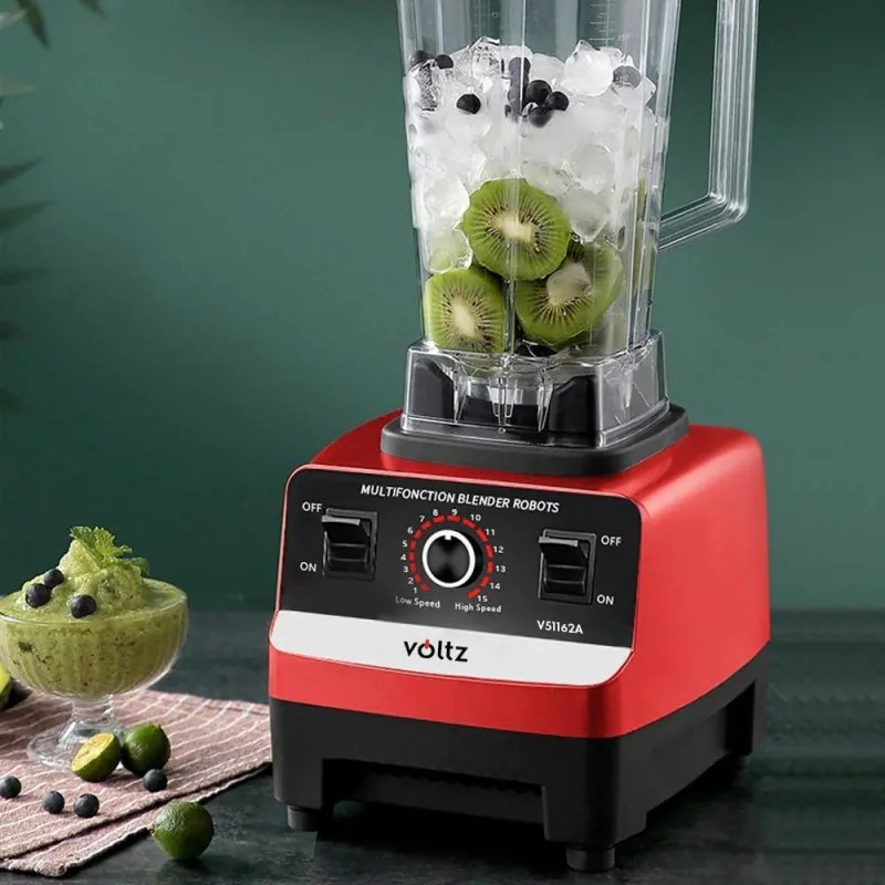 Blender Voltz V51162A, 1000W, 2 L, 15 viteze, Scara de masurare, Rosu