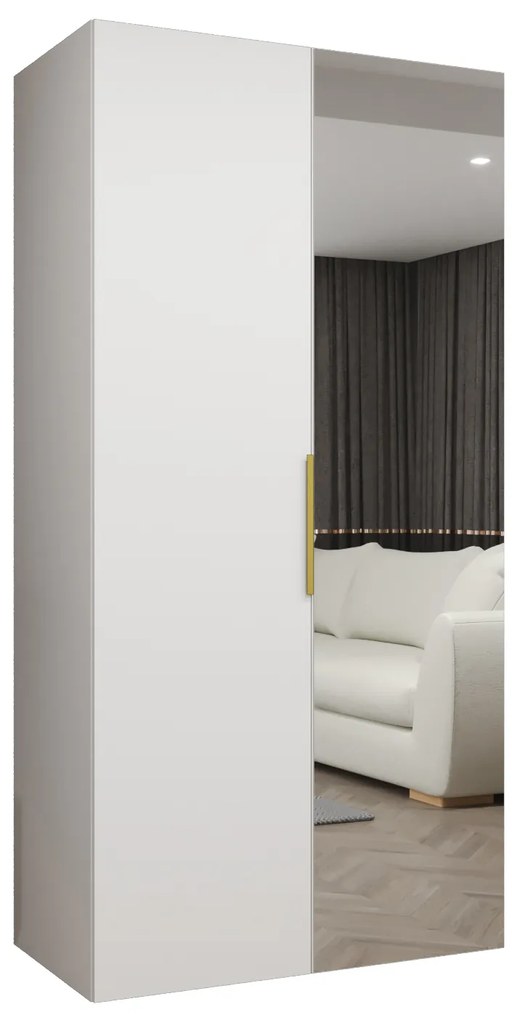 Dulap de haine 100 cm Mirabella 2 (alb + Auriu). 1126395