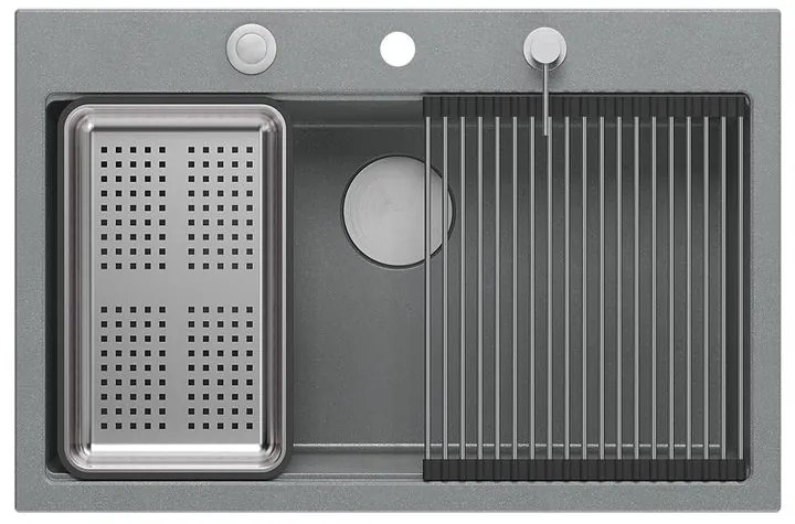 Chiuveta din granit MARC 110 WORKSTATION gri metalic