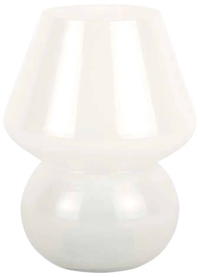 Veioză albă LED cu abajur din sticlă (înălțime 20 cm) Vintage – Leitmotiv