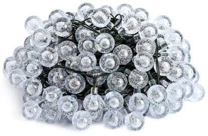 Brilagi- Ghirlandă solară decorativă cu LED BUBBLE 200xLED/8 funcții 20m IP65 alb cald