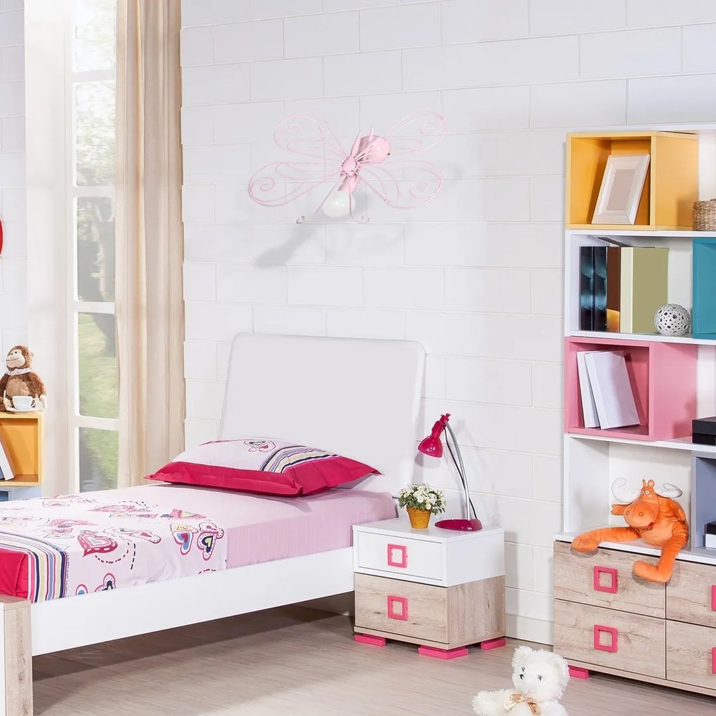 Aplica de perete pentru camera copii / tineret BUTTERFLY 2 roz