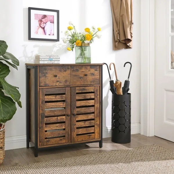 Dulap cu sertare FIRA maro/negru