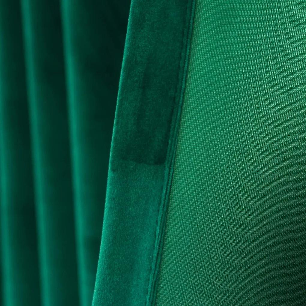 Set draperii din catifea cu rejansa transparenta cu ate pentru galerie, Madison, densitate 700 g/ml, Sacramento Green, 2 buc