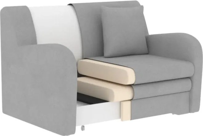 Canapea albă extensibilă/cu spațiu de depozitare cu tapițerie din țesătură bouclé 130 cm Ario – ELTAP