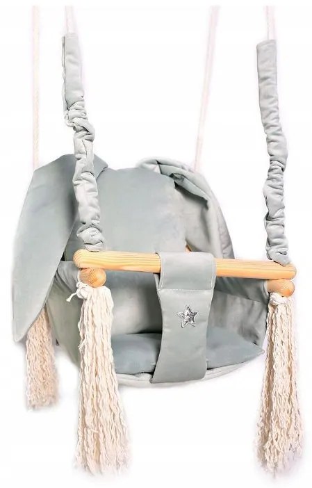 Scaun din lemn pentru copii Grey Bunny