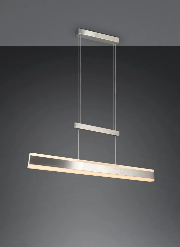 Lustră argintiu-mat LED cu abajur din metal Arcola – Trio