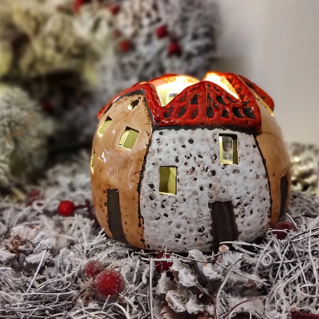 Candela in forma de casuta House 12x8 cm