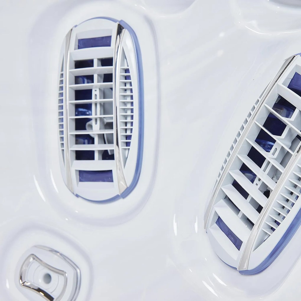 Minipiscina jacuzzi 6 persoane, alb-lucios, 43 jeturi, Infinity jets, LED, 215 215 cm, Wellis Atlas Life Essential