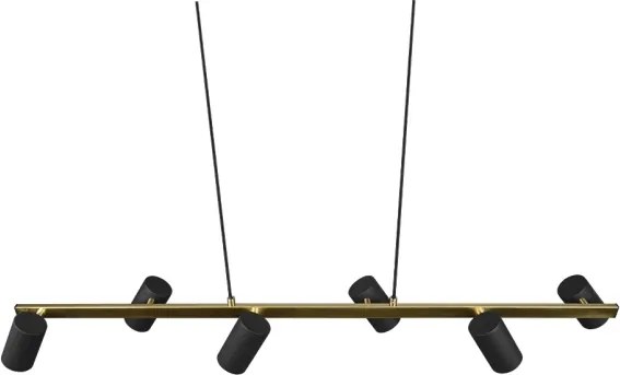 Trio - Lustră MARLEY pe cablu, 6x GU10/35W/230V, negru/auriu