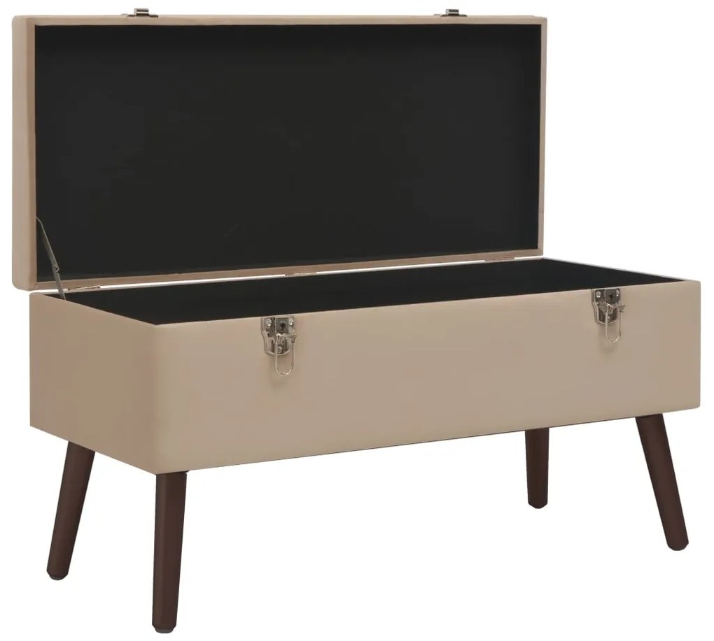 3070672 vidaXL Bancă cu un compartiment de depozitare, bej, 80 cm, catifea