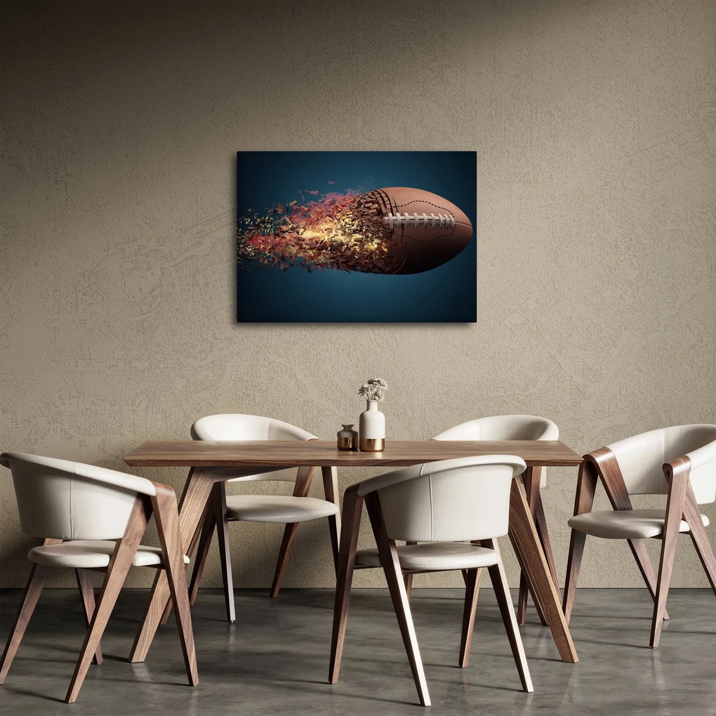 Tablou - Minge de ruggby în acțiune (70x50 cm)