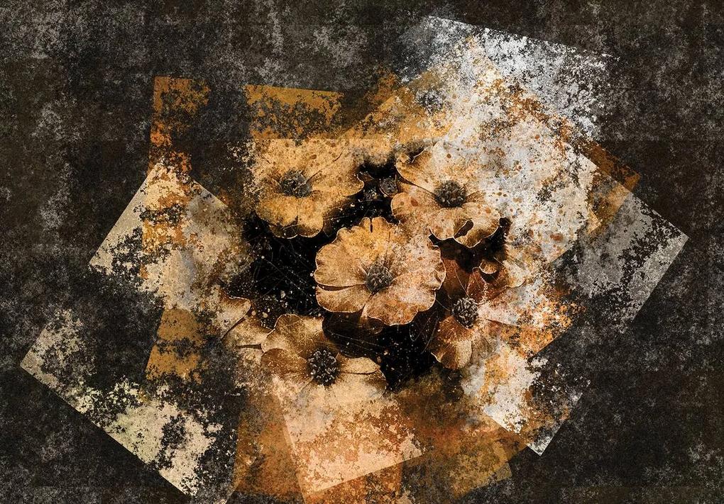 Fototapet - Flori aurii - perete (152,5x104 cm), în 8 de alte dimensiuni noi