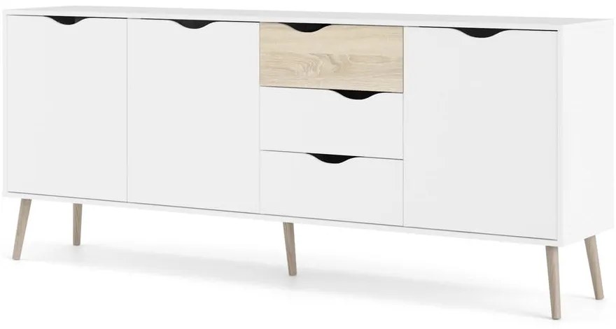 Comodă albă 196x82x39 cm Oslo – Tvilum