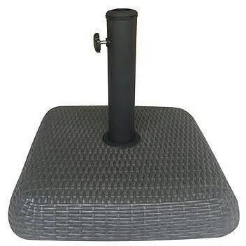 Suport pentru umbrela, beton, imitatie ratan, 30 kg, 46x46 cm, 38-52 mm, Grayson