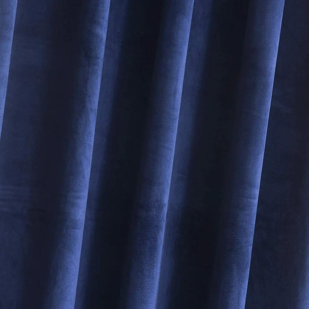 Set draperii din catifea cu rejansa transparenta cu ate pentru galerie, Madison, densitate 700 g/ml, Albastru, 2 buc