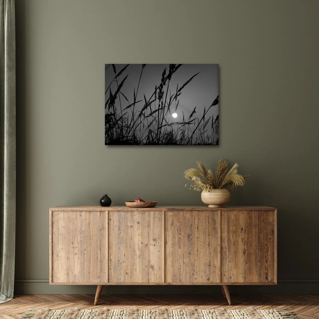 Tablou - Pajiște cu apus de soare (70x50 cm)