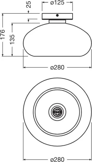 Plafonieră Osram DECOR SMOKE 1xE27/12W/230V Ø28 cm, negru/gri fumuriu