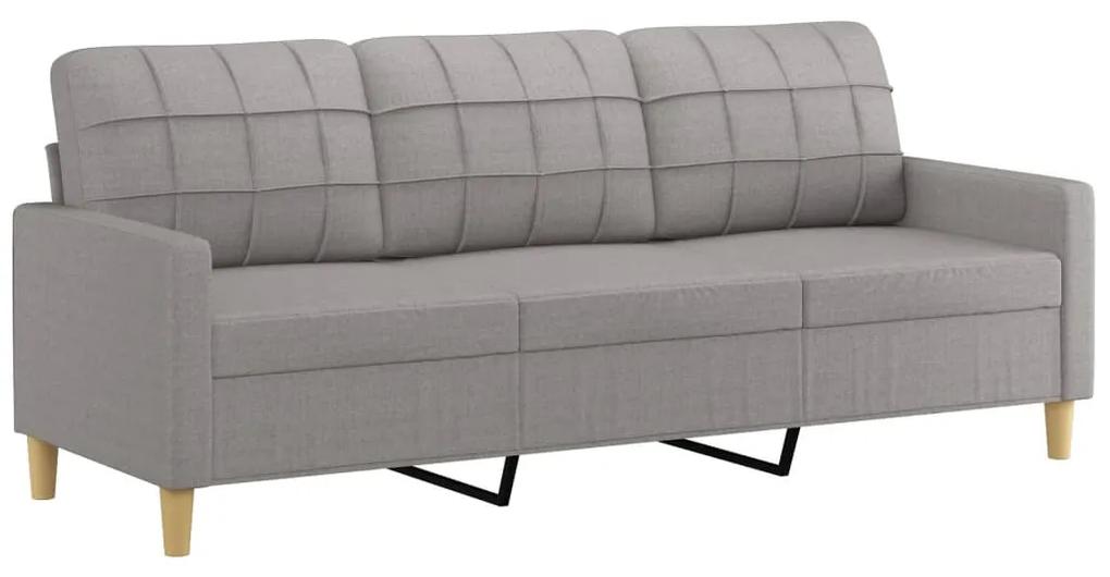 Canapea cu 3 locuri, gri deschis, material 180CM textil Gri deschis, 198 x 77 x 80 cm