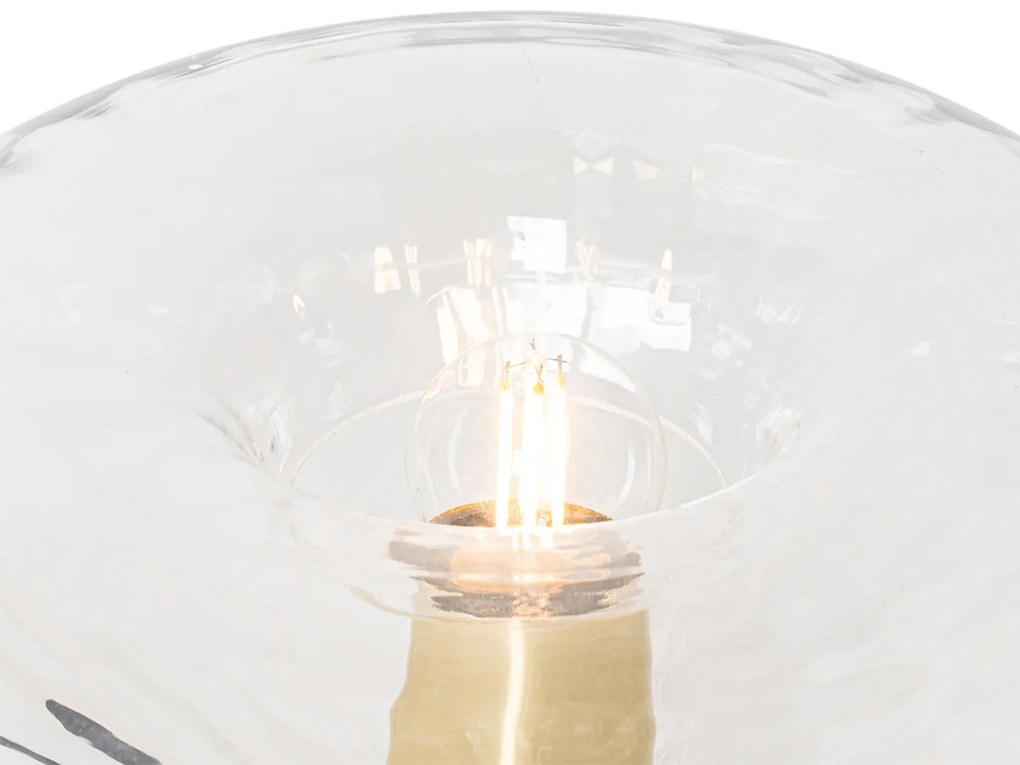 Lampa de masa Art Deco aurie cu sticla - Ayesha