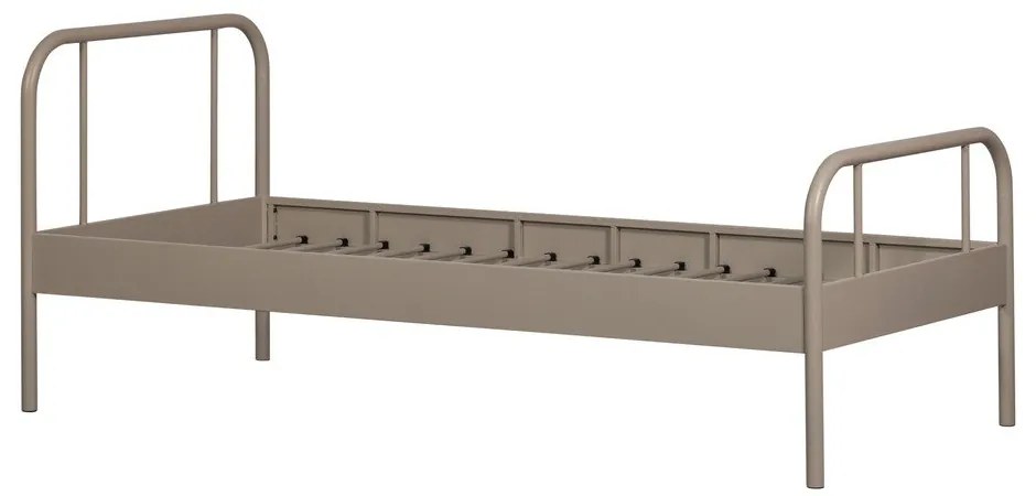 Pat bej din metal cu somieră 90x200 cm Mata – WOOOD
