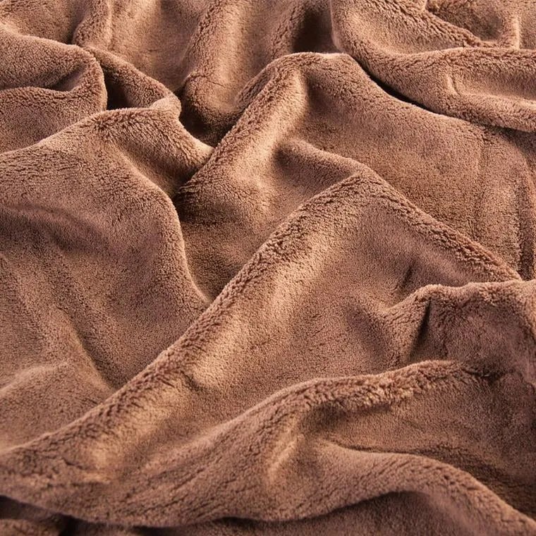 decoDoma Cearceaf cu elastic din micropluș de culoarea ciocolatei 90 x 200 cm
