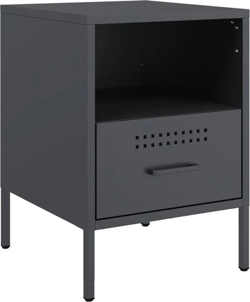 vidaXL Noptieră, antracit, 36x39x50,5 cm, oțel