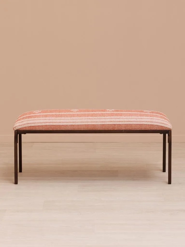 Bancheta din bumbac si metal, Red Kilim