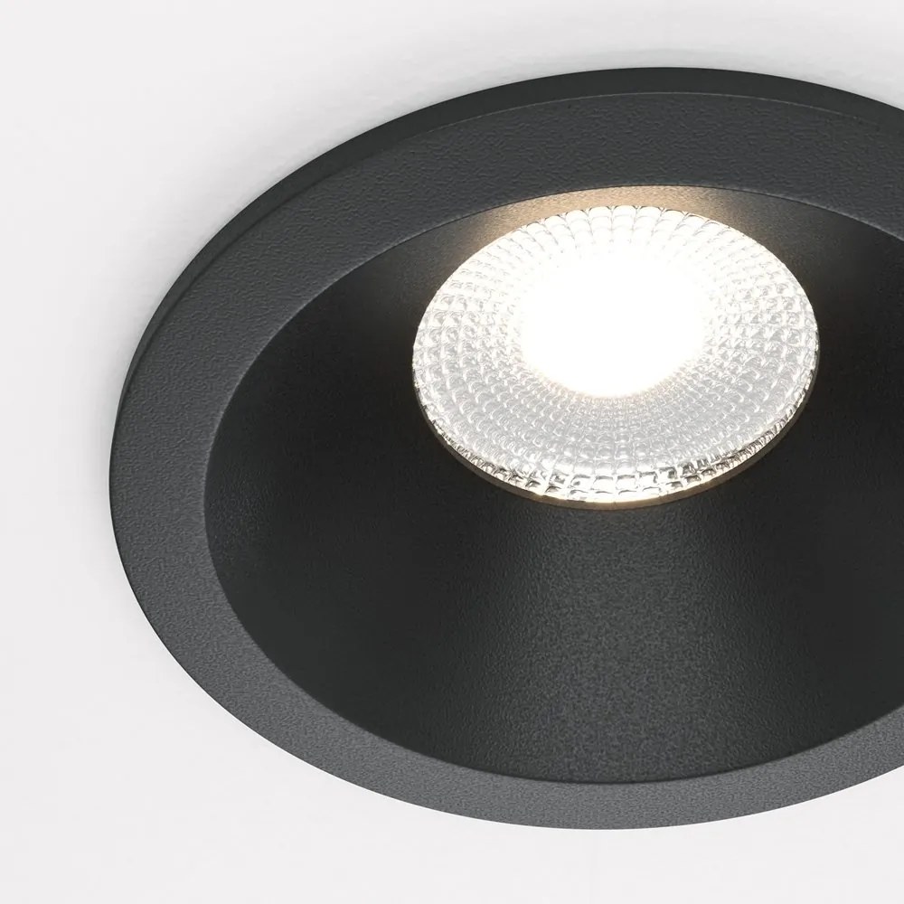 Spot LED incastrabil design modern IP65 Zoom negru 8,5cm 4000K