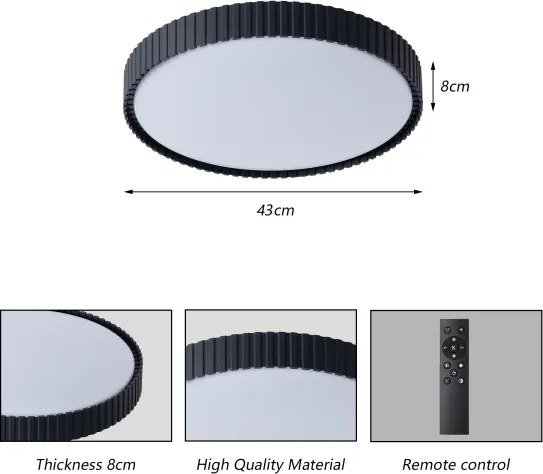 BRILAGI - Plafonieră LED dimabilă ORINO LED/54W/230V 3000-6000K neagră Ø 43 cm + telecomandă