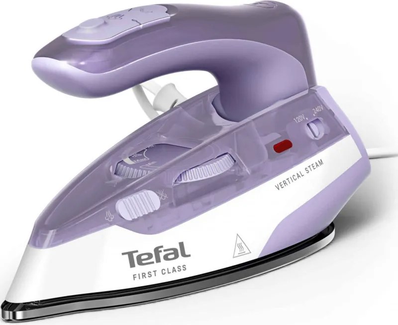 Fier de călcat Tefal DB1612E0, 1000 W, 70 ml, Dry&Steam, abur vertical, Microsteam 200, alb/violet
