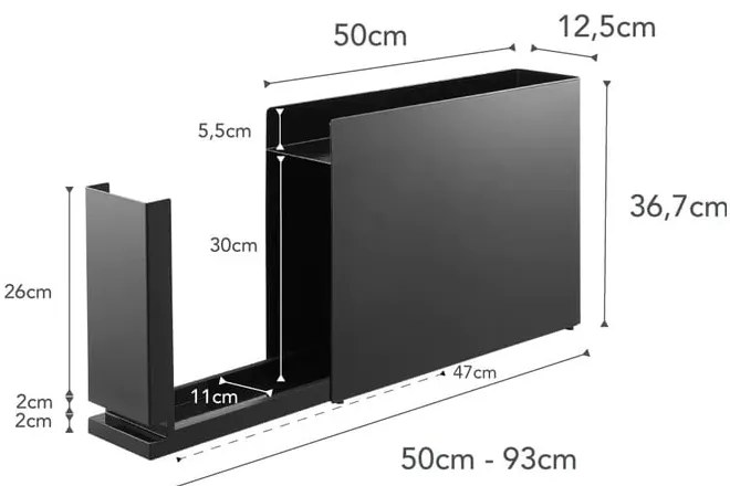 Organizator de bucătărie din metal Tower – YAMAZAKI