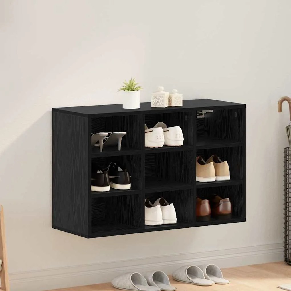 vidaXL Dulap pentru pantofi Stejar negru 103x30x51 cm Lemn compozit