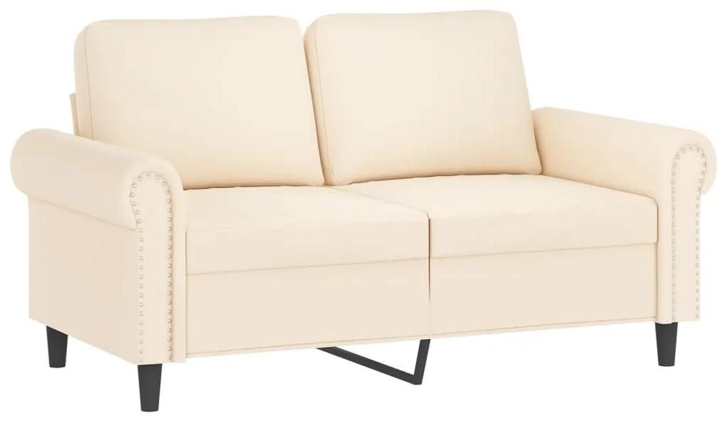 Canapea cu 2 locuri, crem, 120 cm, catifea Crem, 152 x 77 x 80 cm