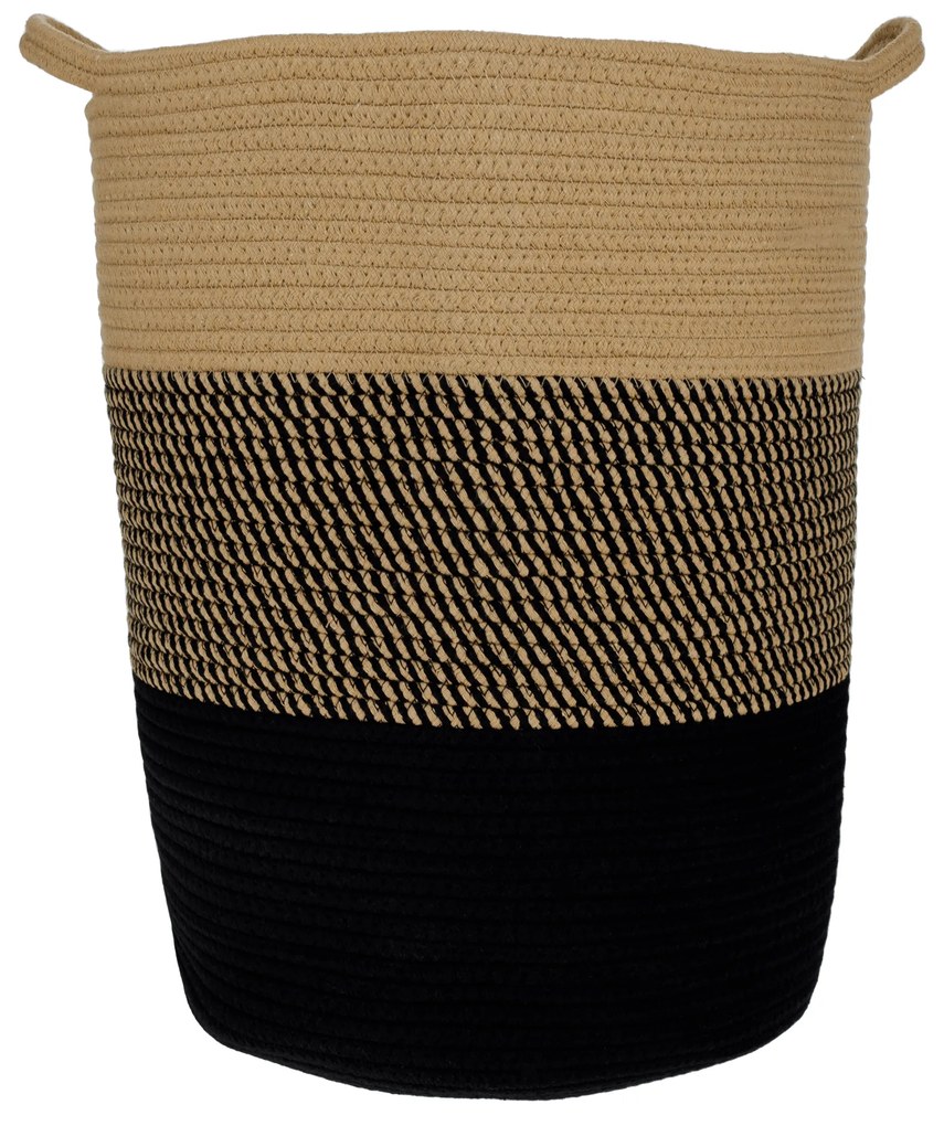 Coş tricotat natural/ model/ negru, 35x45 cm VIDAN