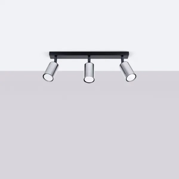 Spot Sollux SL.1368 WINX 3xGU10/10W/230V negru/crom