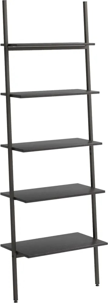 vidaXL Raft înclinat, cu 5 niveluri, negru, 64x34x185,5 cm