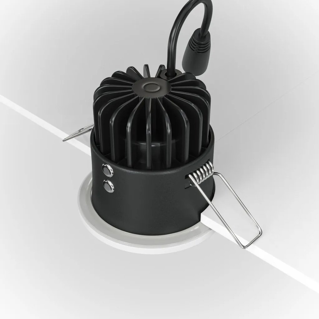 Spot LED incastrabil dimabil design tehnic IP65 zoom alb 6cm