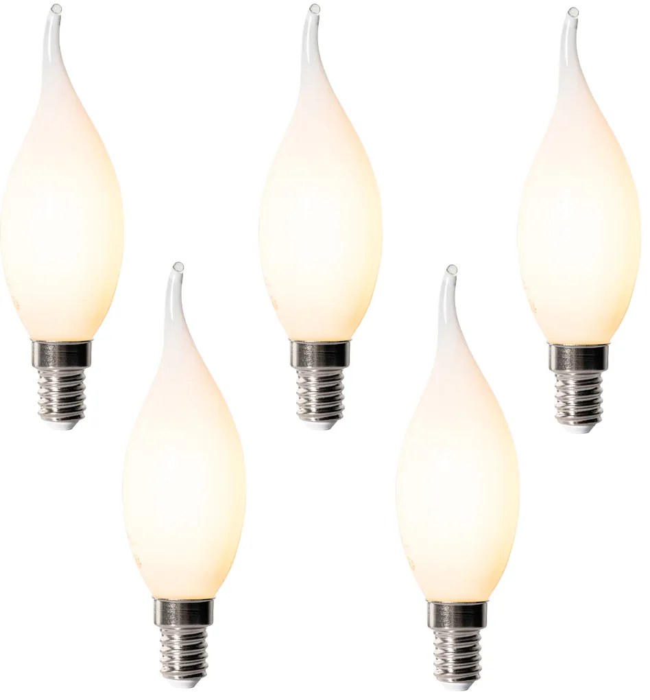 Set de 5 becuri LED E14 dimabile BXS35 Opal 4W 450 lm 2200K