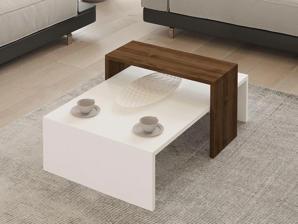 Masă de cafea Glowie (Nuc + Alb). 1089470