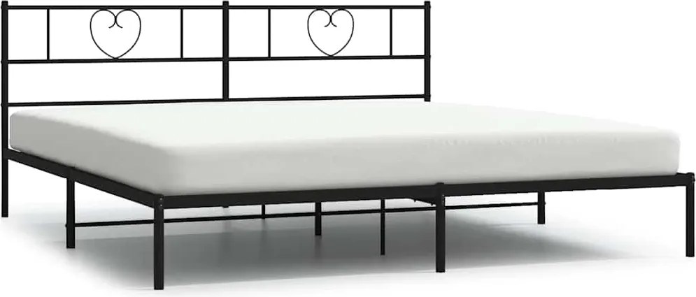 vidaXL Cadru de pat metalic cu tăblie, negru, 193x203 cm
