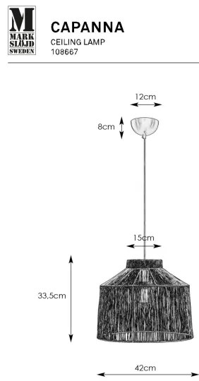 Lustră pe cablu Markslöjd 108667 CAPANNA 1xE27/40W/230V alamă